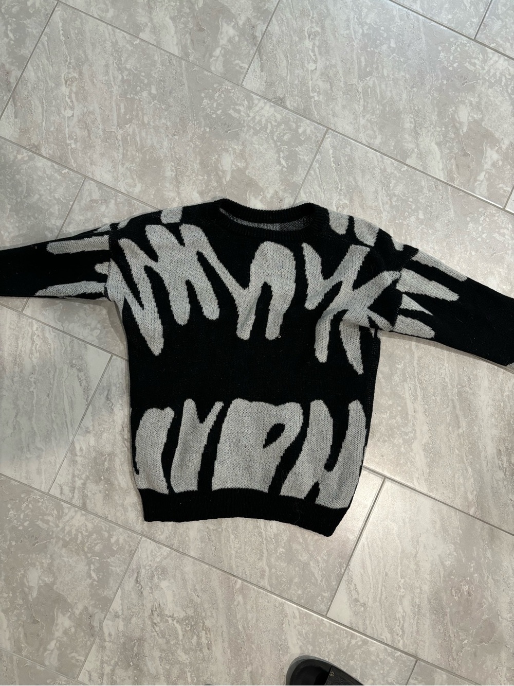 Black and grey sweater